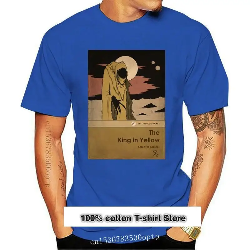 

Camiseta de El Rey en amarillo de Cthulhu para hombre, camisa de manga corta con cuello redondo, Necronomicon, Lovecraft, 3XL
