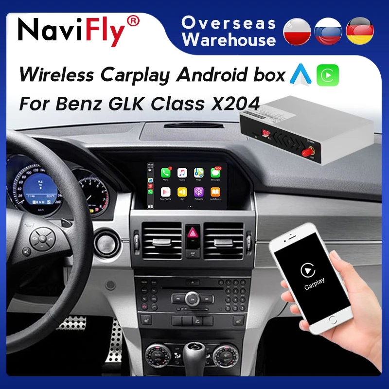 NaviFly беспроводной Carplay для Mercedes Benz GLK Class X204 двухдверный купе Android мультимедийный