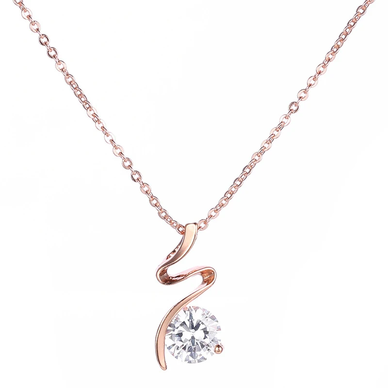 Цепочка с кулоном женская ожерелье кубическим цирконием простое темпераментное