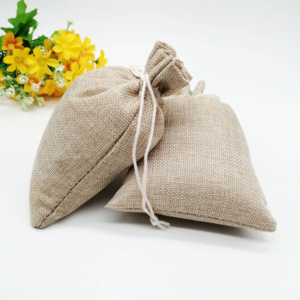 

10pcs Jute Linen Bags For Jewelry Display Drawstring Pouch Gift Box Packaging Bags For Gift Bag Wedding/Christmas Burlap Bag Diy