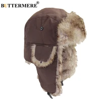 buttermere winter russian hat for men women fur bomber hat earflap trapper thick warm male female coffee red navy black snow cap