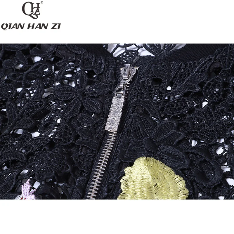 Куртка бомбер женская с цветочной вышивкой базовая короткая байкерская куртка