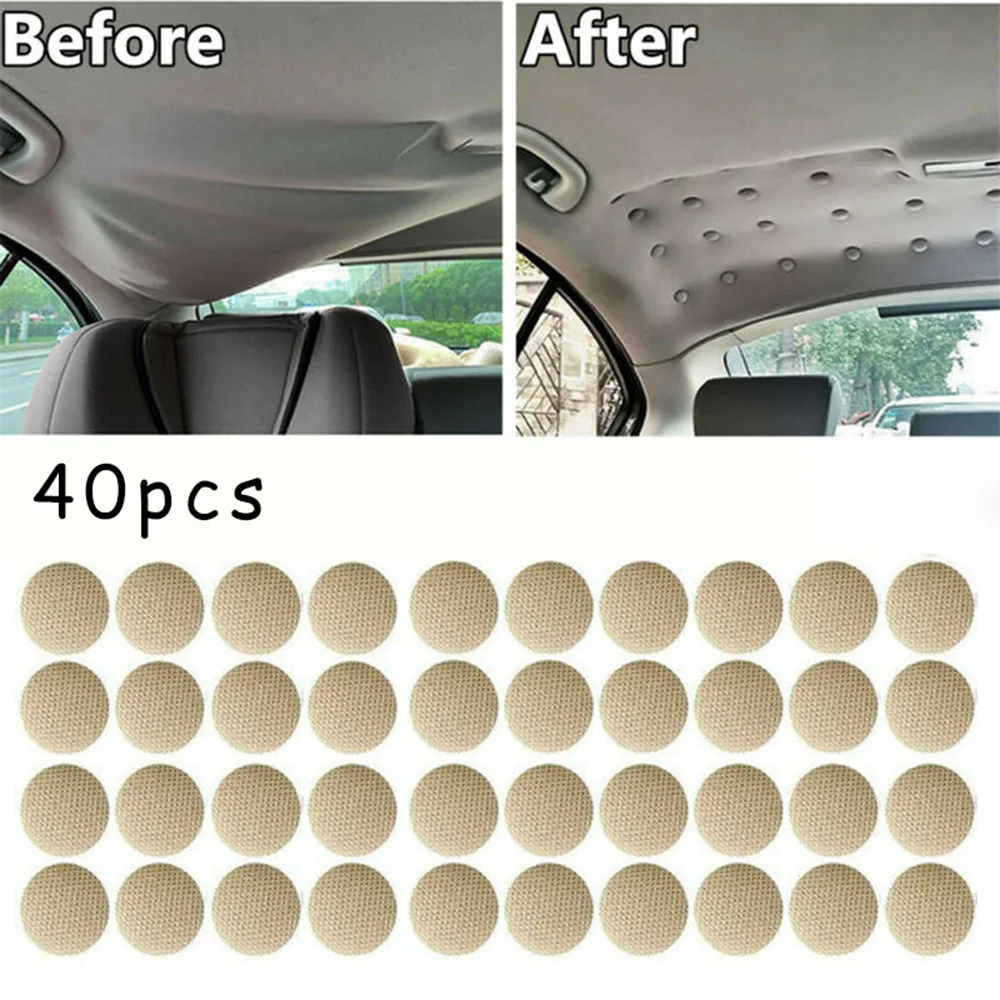 

Replacement Buckle Sagging Car roof Universal 40Pcs Beige Headliner Parts