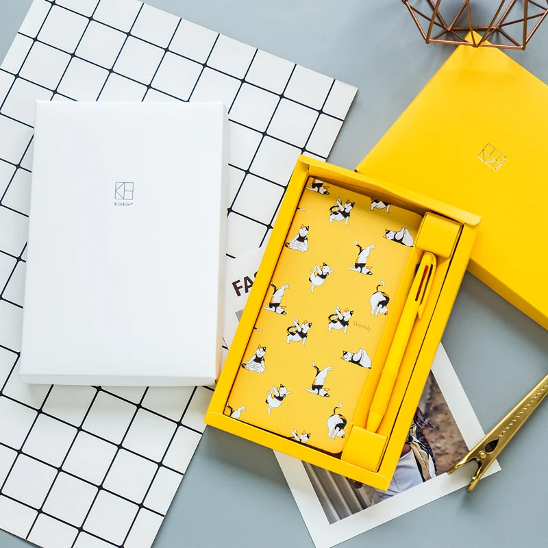 Kinbor Week Notebook Set Har Skin Planner портативный ноутбук ручной для путешествий ручная