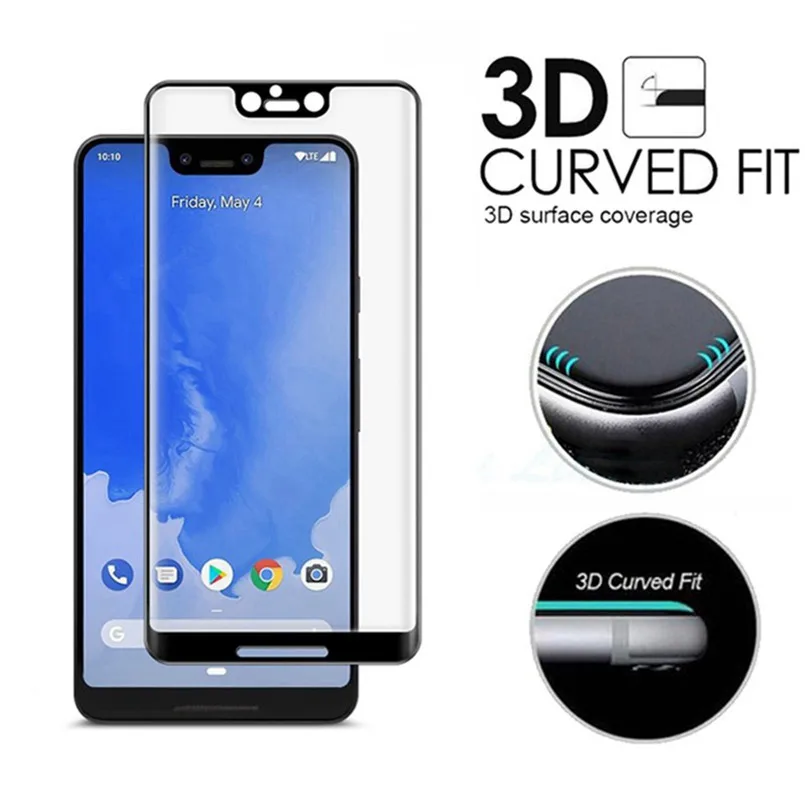 Полностью изогнутое закаленное стекло 3D для Google Pixel 2 XL 2XL 3 3XL защитная