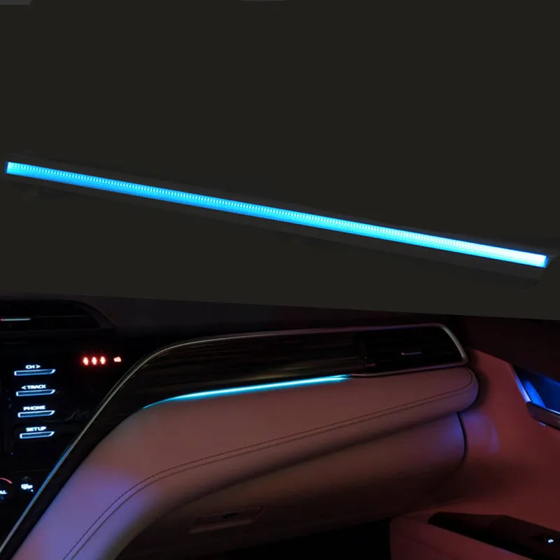 Only central console Автомобильная светодиодная специальная атмосферная лампа для Toyota Camry, декоративная лампа для двери, светодиодная лампа синего цвета, автомобильные аксессуары - Цвет: Only central console