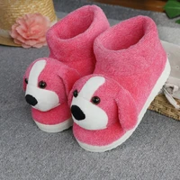 cute animals slippers for women winter mother child plush warm house shoes slides dog pvc home indoor parent fuzzy slipers