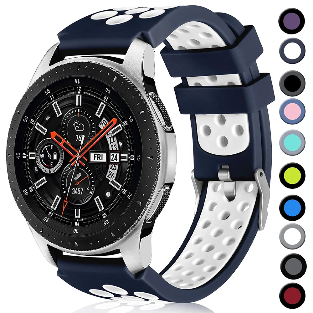 Ремешок силиконовый для Samsung galaxy watch active 2 46/42 мм спортивный браслет Gear S3 huawei gt 2e/2