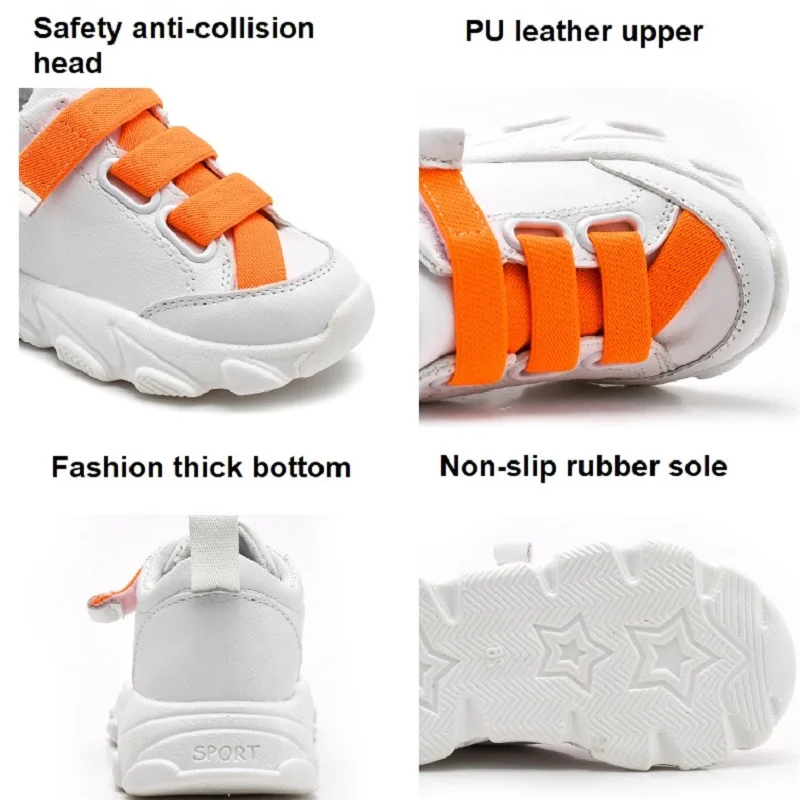 Kids Shoes 2019 Fashion Autumn Girls Sneakers Children Boys Litter Solid White Hook&ampLoop Pu Casual Sport Shoe | Детская одежда и