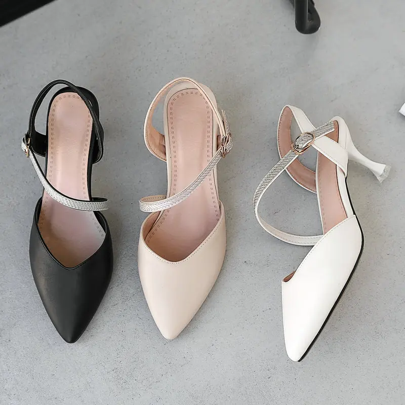 

COOLULU Women Pointed Toe Slingback Pumps 2020 New Fashion Ladies Thin High Heel Pumps Shoes Women Spring Pumps Size 33-43