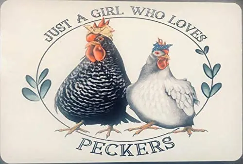 Забавные жестяная вывеска просто девушка которая любит Peckers курятник Оловянная