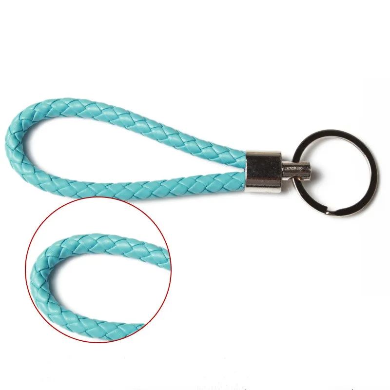 Новый Дизайн Ручная кожаная Веревка Плетеный брелок металлические брелки для