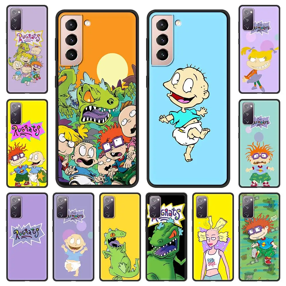 

Cartoon R-Rugrat-Anime Case For Samsung Galaxy S21 Ultra S20 FE S10 S9 Plus S10E S8 Soft Silicone Black Phone Cover TPU Shell