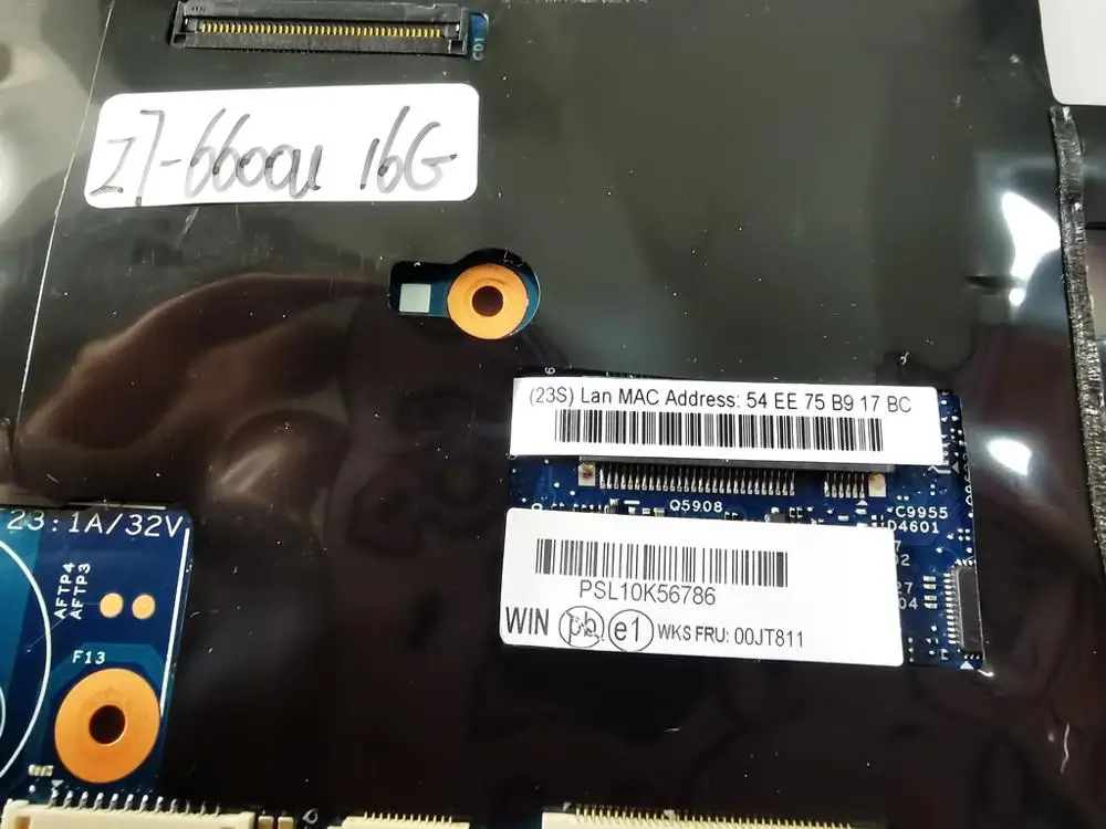 Оригинальная материнская плата для ноутбука Lenovo X1 I7-6600U 16 Гб 14282-2 м 448.04P16.002M FRU 00JT811