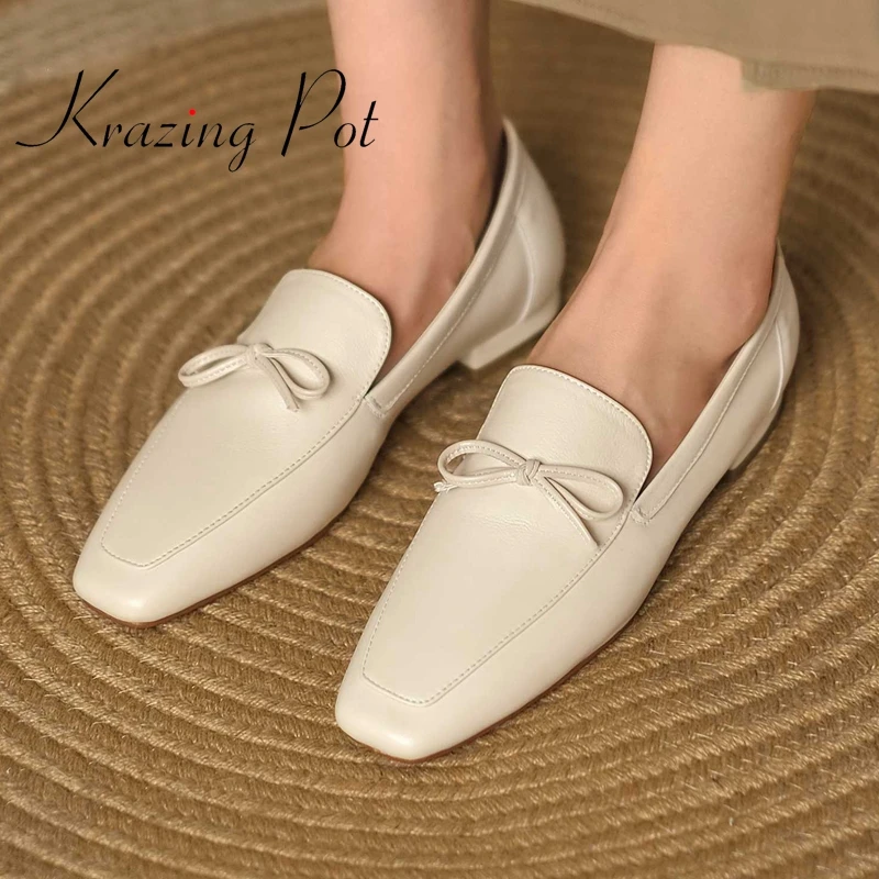 

Туфли krazing pot из натуральной кожи на низком каблуке с квадратным носком