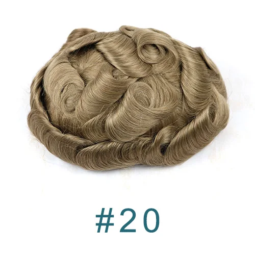 20# SimBeauty, полностью полиуретановый мужской парик, прочный, 0,06-0,08 мм, кожа, натуральный вид, волосы remy, мужской парик, человеческие волосы, полностью ПУ, заменяет мужские парики ts - Парик Цвет: 20#