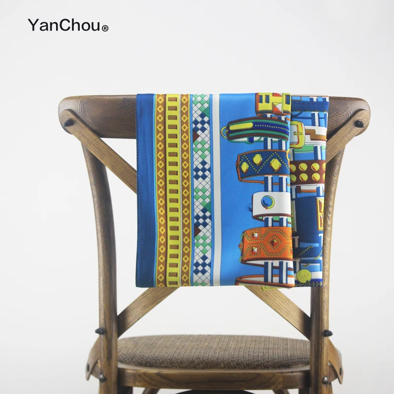 100% саржевый шелковый шарф Европейский фуляр женская дизайнерская квадратная