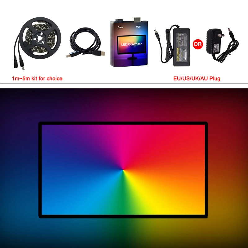 Подсветка светодиодная RGB USB WS2812B 1 м 2 3 4 5 |