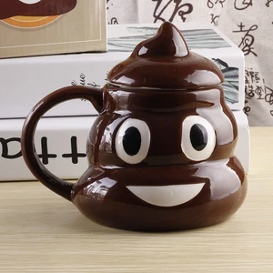 Spoof, Poop Ceramic Mug, Funny Water Cup with Lid, Coffee Cup,  Poop Ceramic Mug Cup Coffee Mug with Lid Reusable Cup