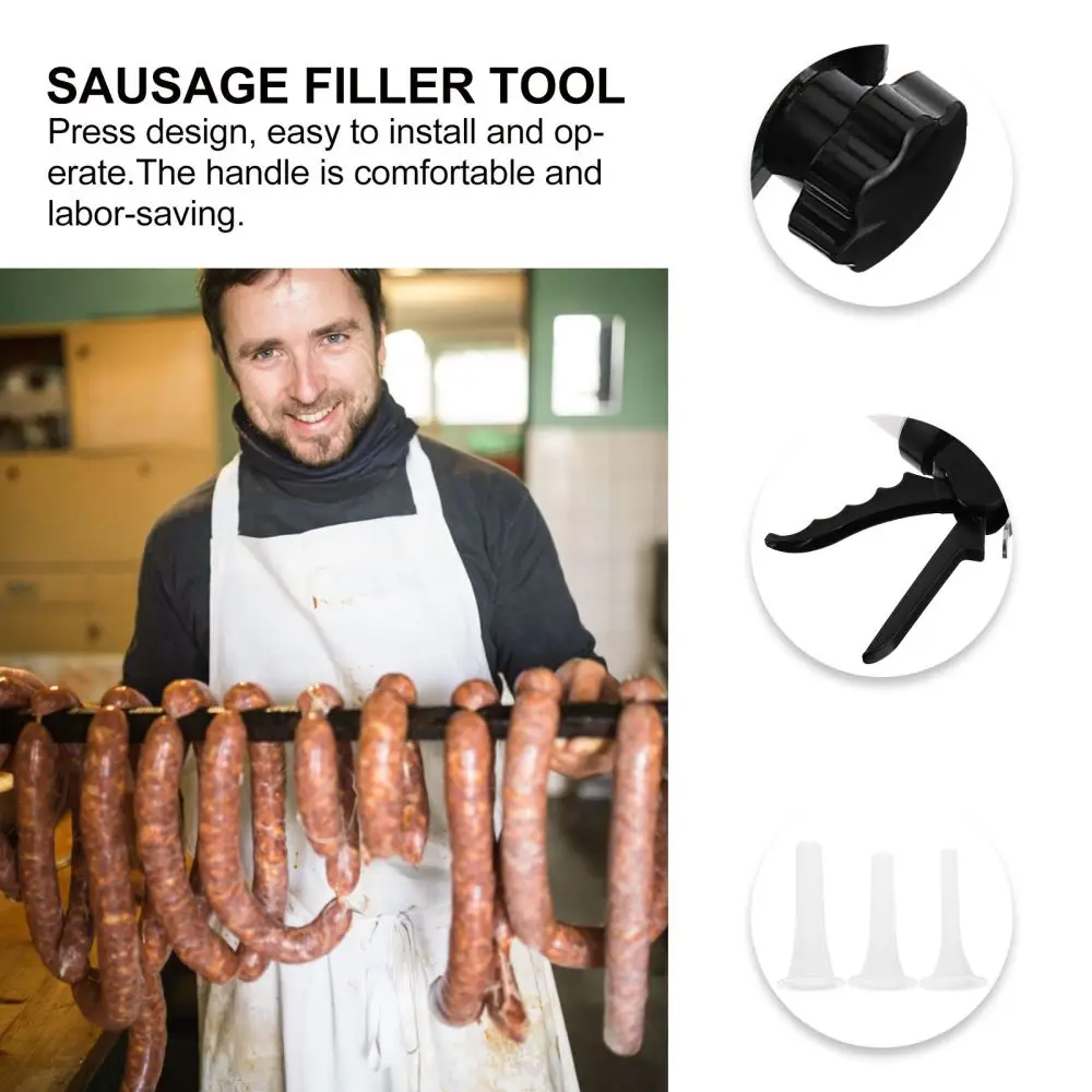 

1 Set Manual Sausage Maker Syringe Meat Fillers Tool Nozzle Sausage Meat Stuffer