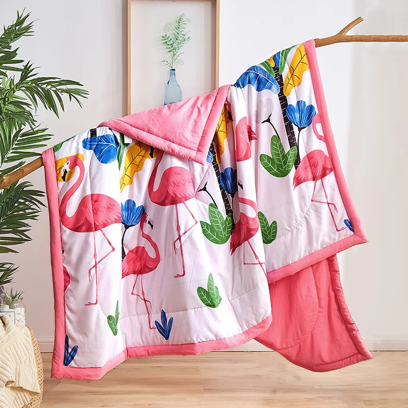 

Handmade Patchwork Quilt Summer Throw blanket Washable quilted bedspread Cotton Aircondition Quilts Plant Stripe Plaid Comforter