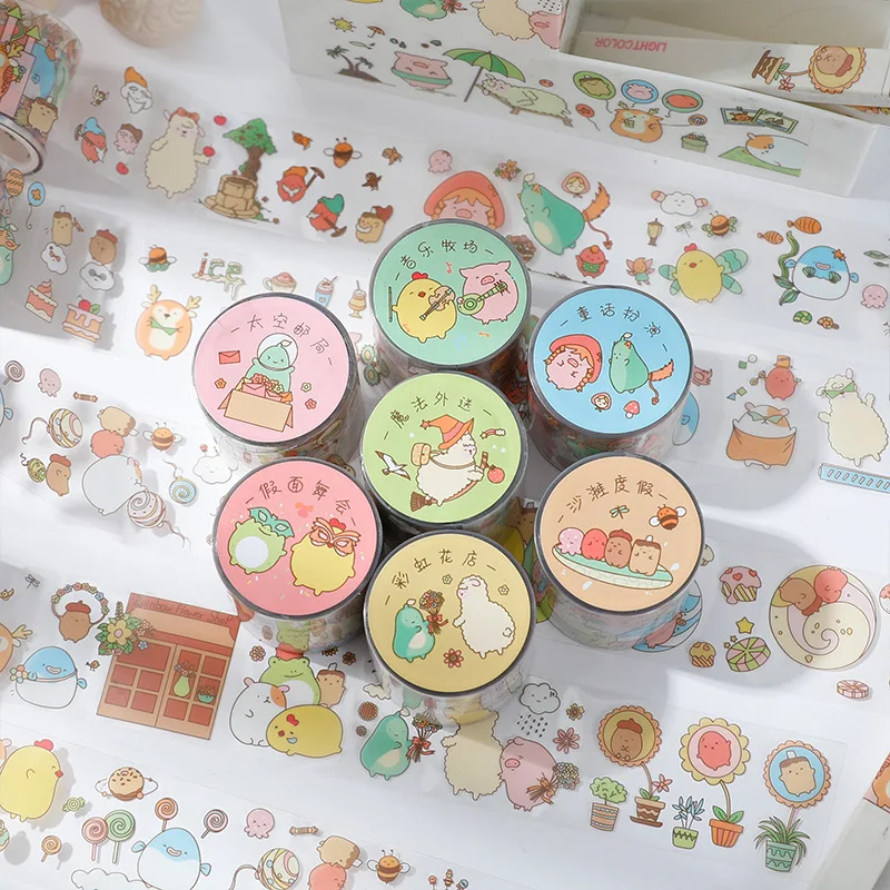 

Animal Tribe Series Decorative Adhesive Tape Cartoon Animal Masking Washi Tape Scrapbooking Sticker Label Japanese Stationery