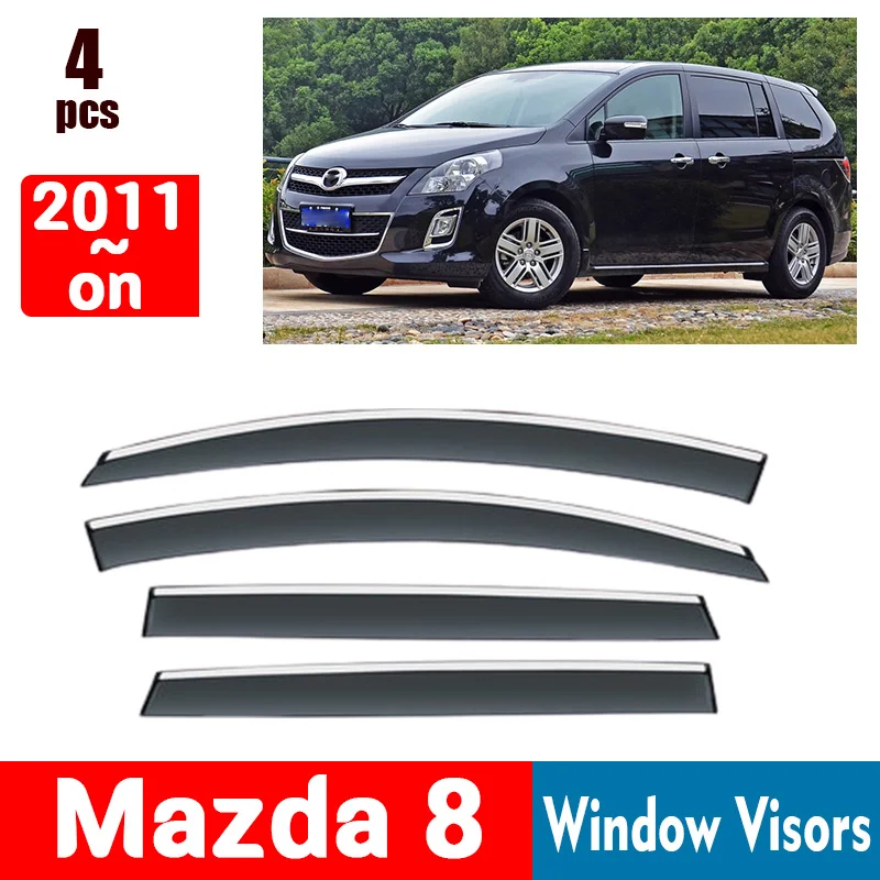 FOR Mazda 8 M8 2011-2020 Window Visors Rain Guard Windows Rain Cover Deflector Awning Shield Vent Guard Shade Cover Trim