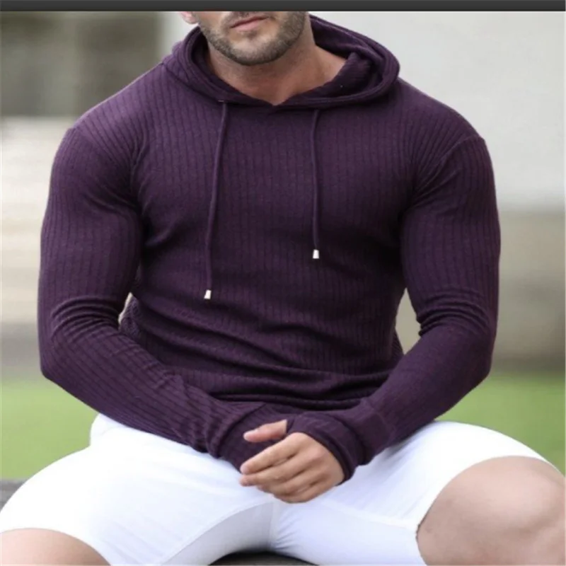 Мужские толстовки для фитнеса на осень и зиму мужской вязаный пуловер с длинным