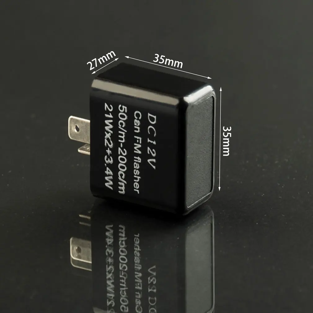 

12V 2 Pin Motorcycle Blinker Adjustable LED Flasher Relay Turn Signal Indicator Hyper Flashing