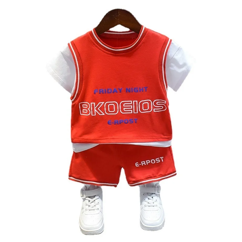 

2021 New Summer Baby Girl Clothes Suit Children Boys Sport Letter T-Shirt Shorts 2Pcs/Set Toddler Casual Costume Kids Tracksuits