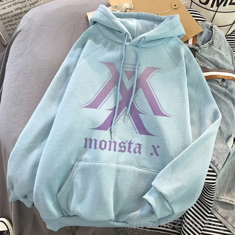 Хипстерский пуловер Monsta X негабаритная толстовка с капюшоном в стиле Харадзюку