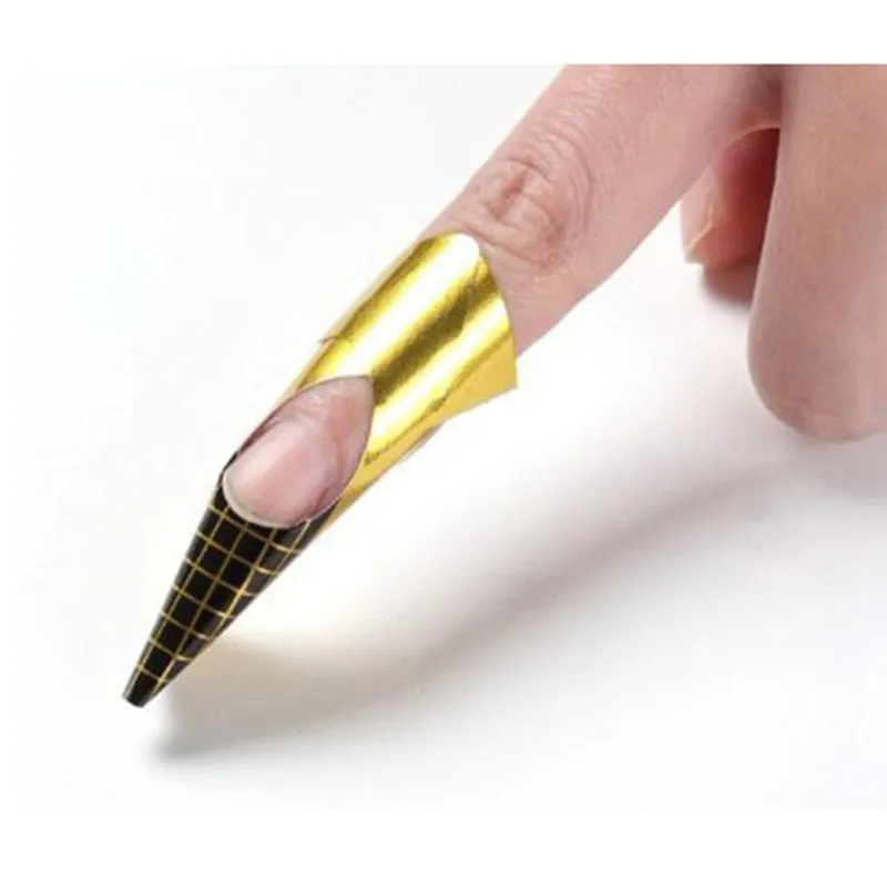 100 шт./компл. модные золотые наконечники для дизайна ногтей направляющие формы