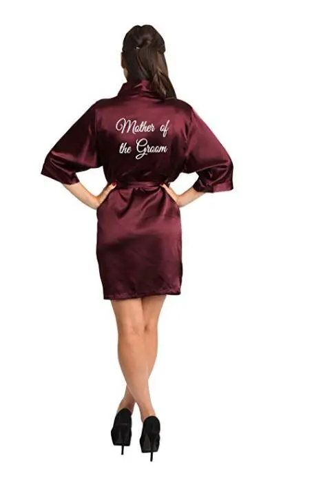 wine mother Groom Винно-Красный халат невесты мать сестра невесты свадебный подарок халат кимоно атласные халаты 001 - Цвет: wine mother Groom