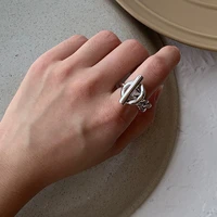 u magical statement hollow toggle clasp twisted rings for women chain circle index finger metal ring bar rings jewellery