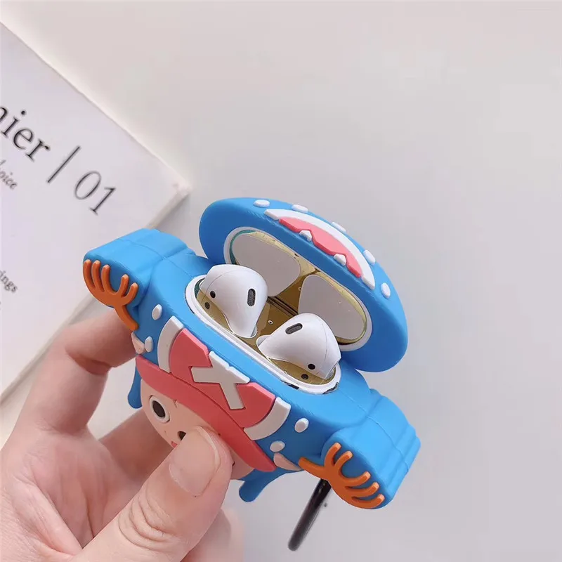 Мультфильм Аниме one piece Тони Чоппер брелок корпусы гарнитурные для Apple Airpods 2 силиконовый защитный чехол Чехлы Брелок