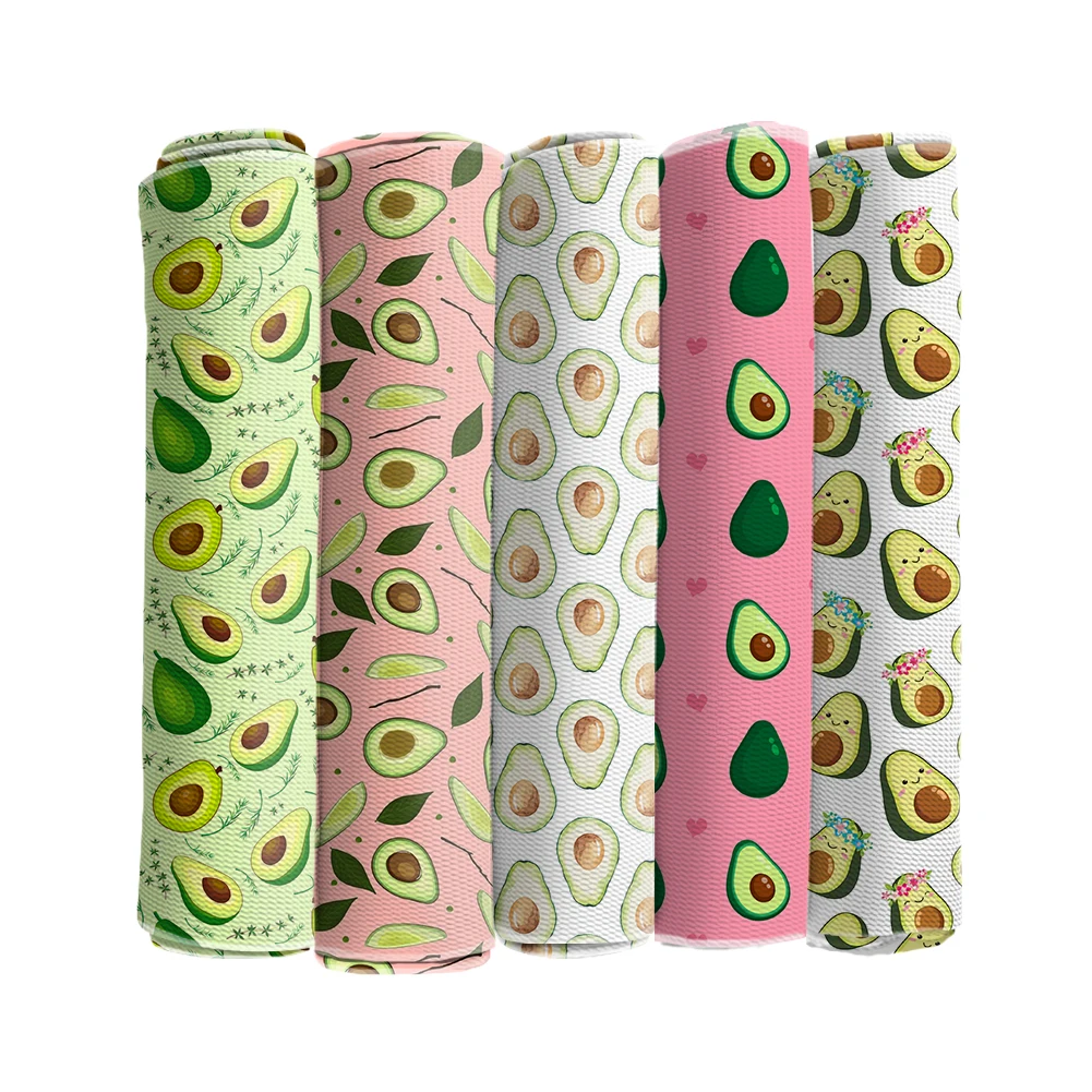 

Kawaii Avocado Cartoon Bullet Textured Liverpool Polyester Fabric Patchwork Tissue Kids Home Textile for Sewing Doll Fabric