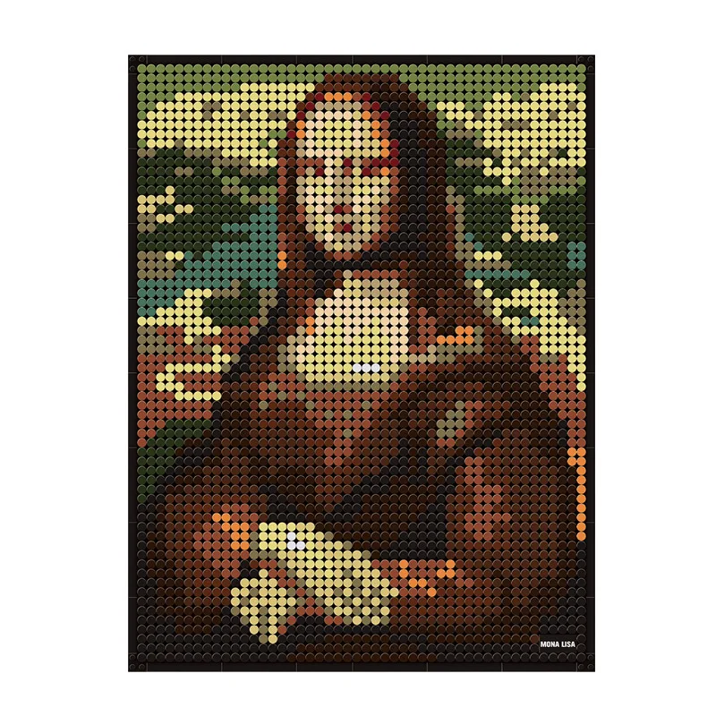 

Diy World Masterpiece Mona Lisaeds Pixel Mosaic Art Painting Moc Building Blocks Bricks Creative Background Decoration Toys