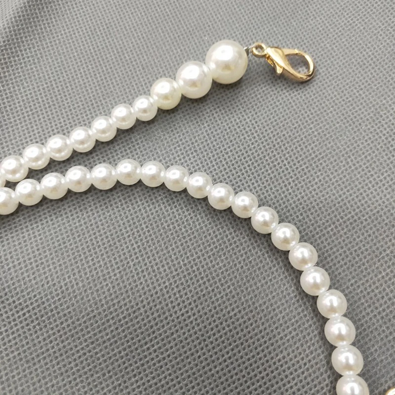 

Belt Pearls Bag Strap Sweet Long chain Bag Chain DIY Replacement Obag Handles Belt Bag Strap Silver Gold Accessories Belts New