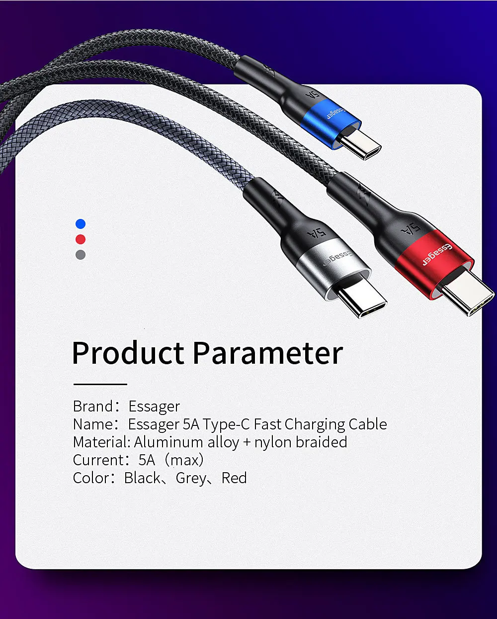 Кабель Essager 5A usb type-C для huawei mate 30 P30 P20 Pro Lite Supercharge USBC type-C для быстрой зарядки и USB-C