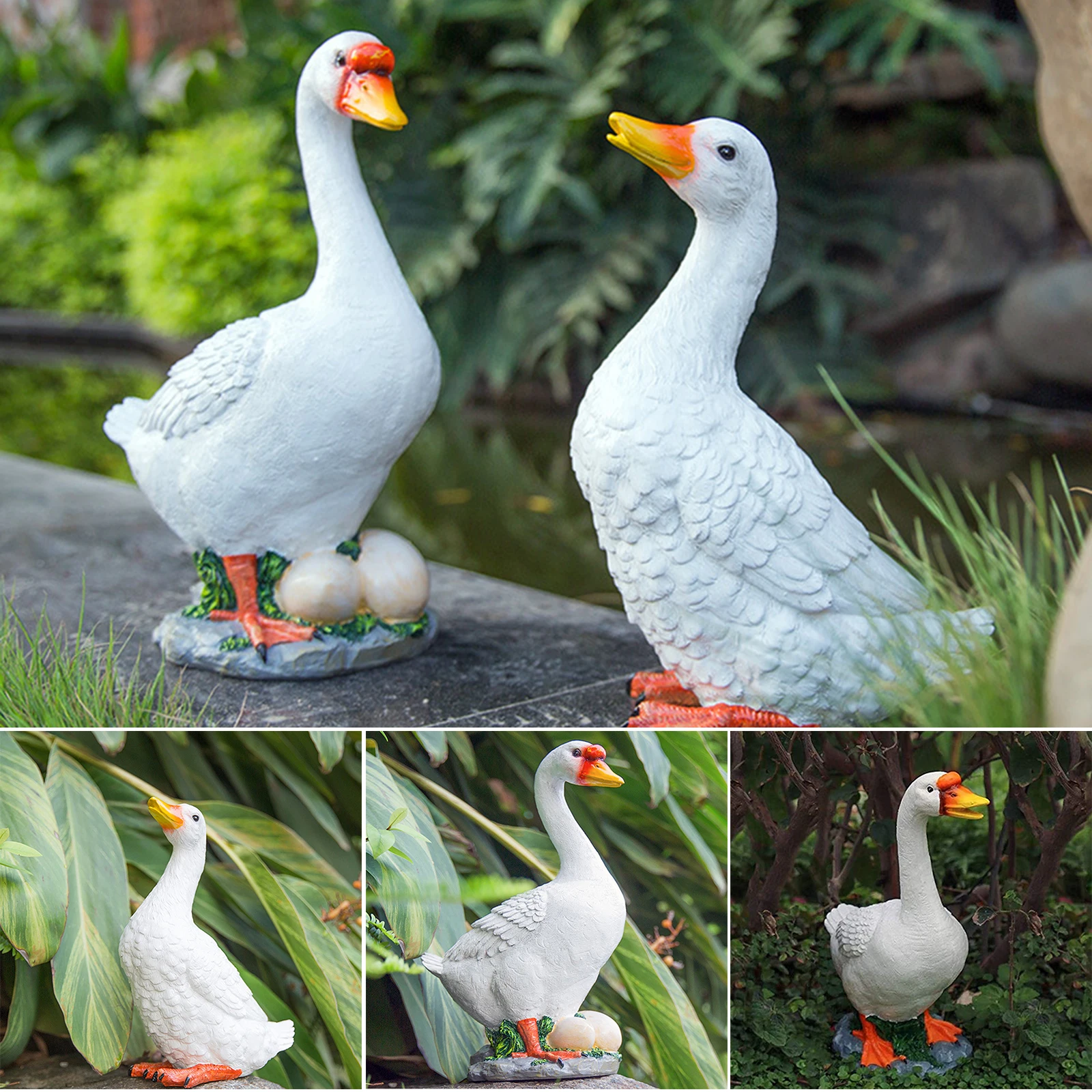 

Resin Duck Goose Ornaments Lovely Simulation Animal Statue Crafts Home Outdoor Garden Durable Decoration TN88