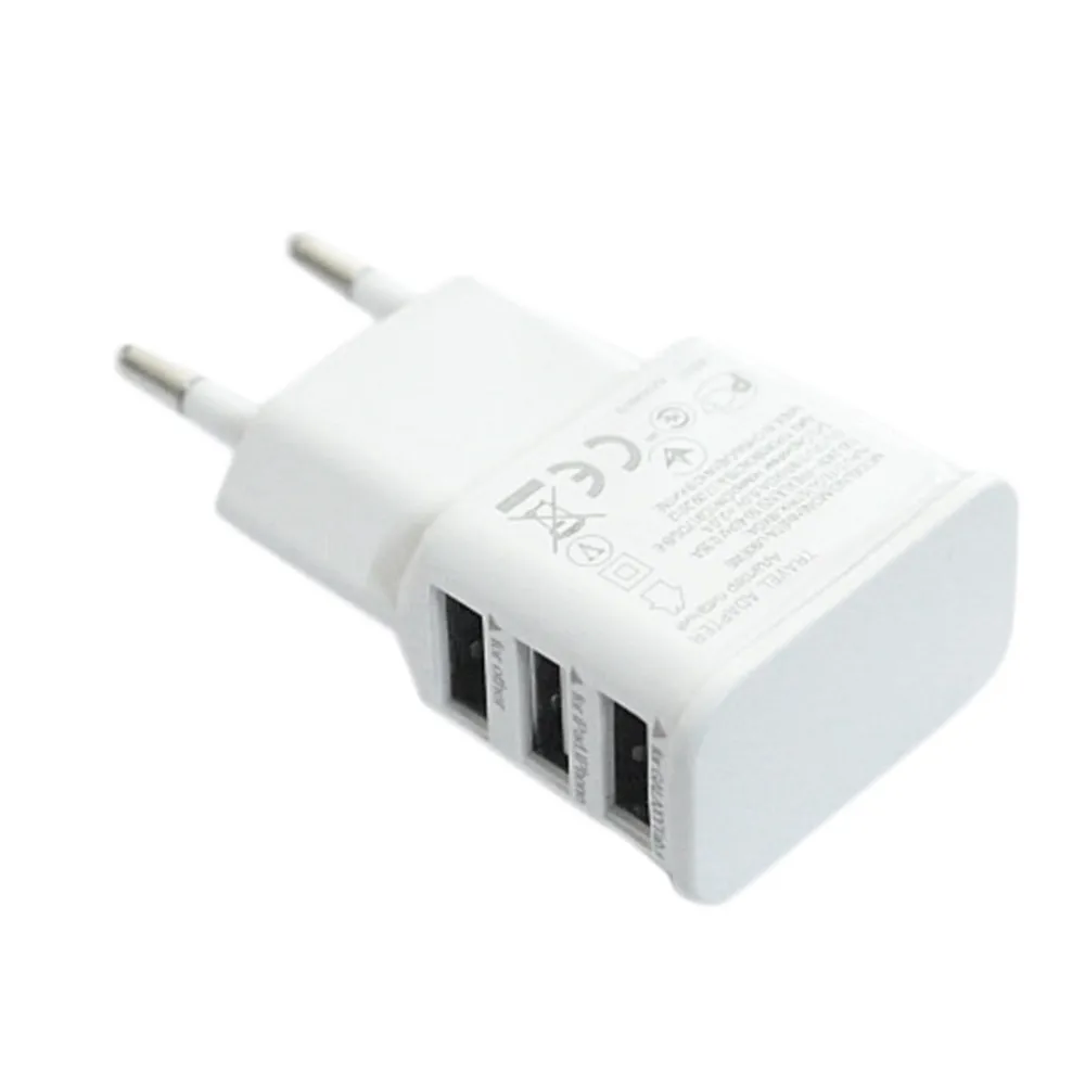 Универсальное сетевое зарядное устройство с 3 USB портами и евровилкой 100