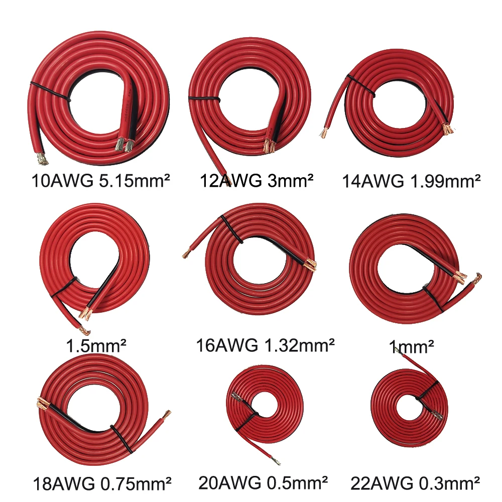 JKM 2 Pin Copper Electrical Wires 22AWG 20AWG 18AWG 2468 2 CORE Red Black Extension Cords LED Strip Cable DIY Assembly 10M