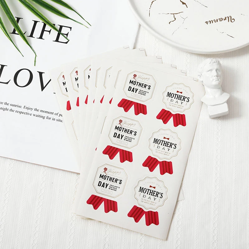 

New Mother's Day Decorative Stickers Gift Box Bag Seal Labels Self-adhesive DIY Party Stickers Moms Birthday Gift Decor Kids Toy
