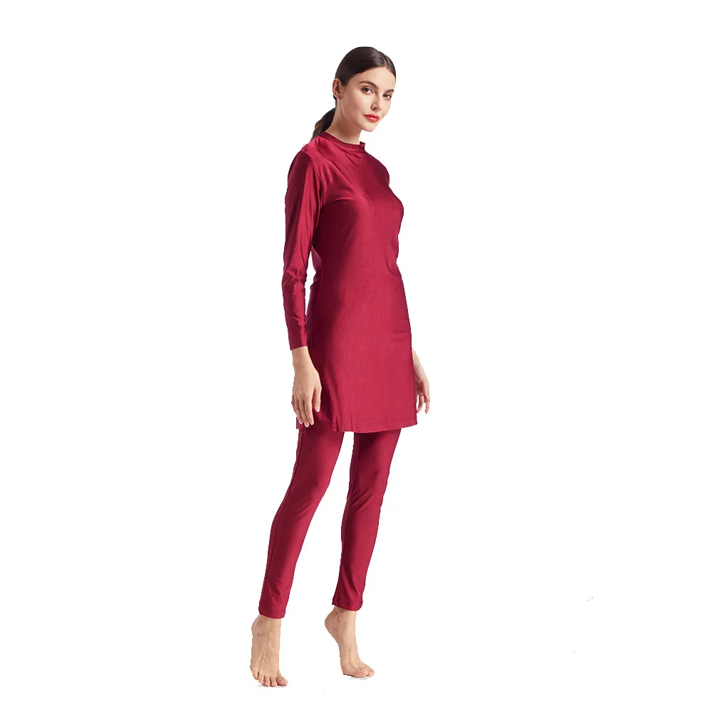 

Slim swimsuit three-piece conservative large size solid color swimsuit burkini muslim swimwear muslim fashion clothes for muslim