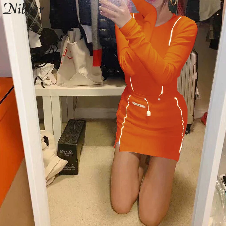 Nibber модная Светоотражающая Лоскутная Спортивная одежда 2 шт. наборы femme 2019new белые вязаные топы женские футболки мини-футболки юбки костюмы