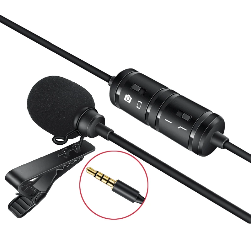 

Phone Microphone with Collar Clip Omnidirectional Condenser Microphone for Smart Phones Interview Vlog Live AS99