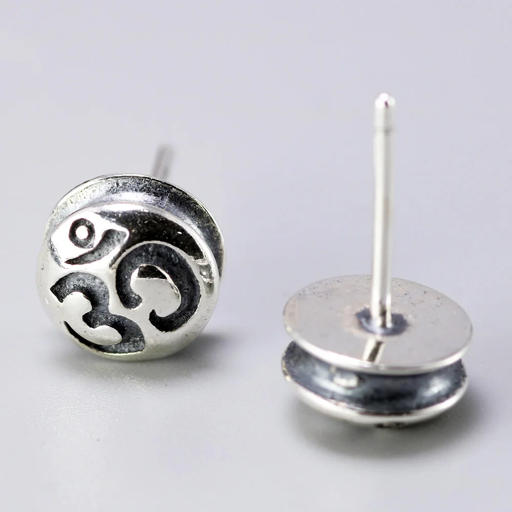 Подлинные 925 пробы серебряные серьги мантра для мужчин и женщин Ом Мани Падме Хум