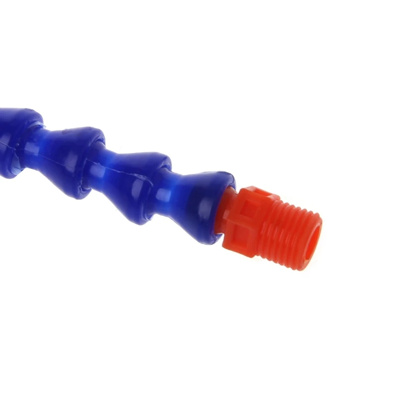 

10 Pcs Round Nozzle 1/4PT Flexible Oil Coolant Pipe Hose Blue Orange