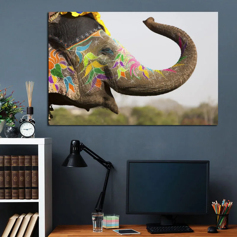 Художественные плакаты и принты с изображением животных на холсте красочные