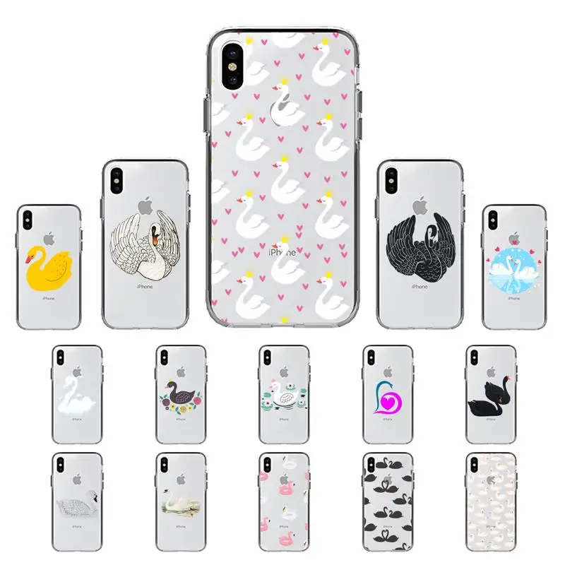 

YNDFCNB Cartoon Animal Cute Swan Phone Case for iphone 13 11 12 pro XS MAX 8 7 6 6S Plus X 5S SE 2020 XR cover
